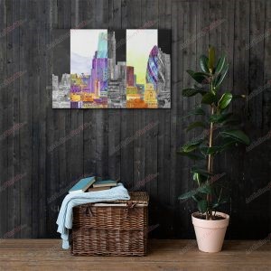 City of London Watercolor Style - Canvas