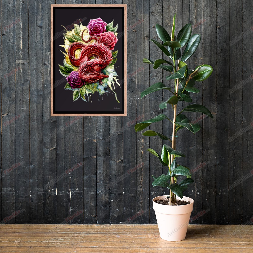 Dragon & Roses - Framed poster - Image 7
