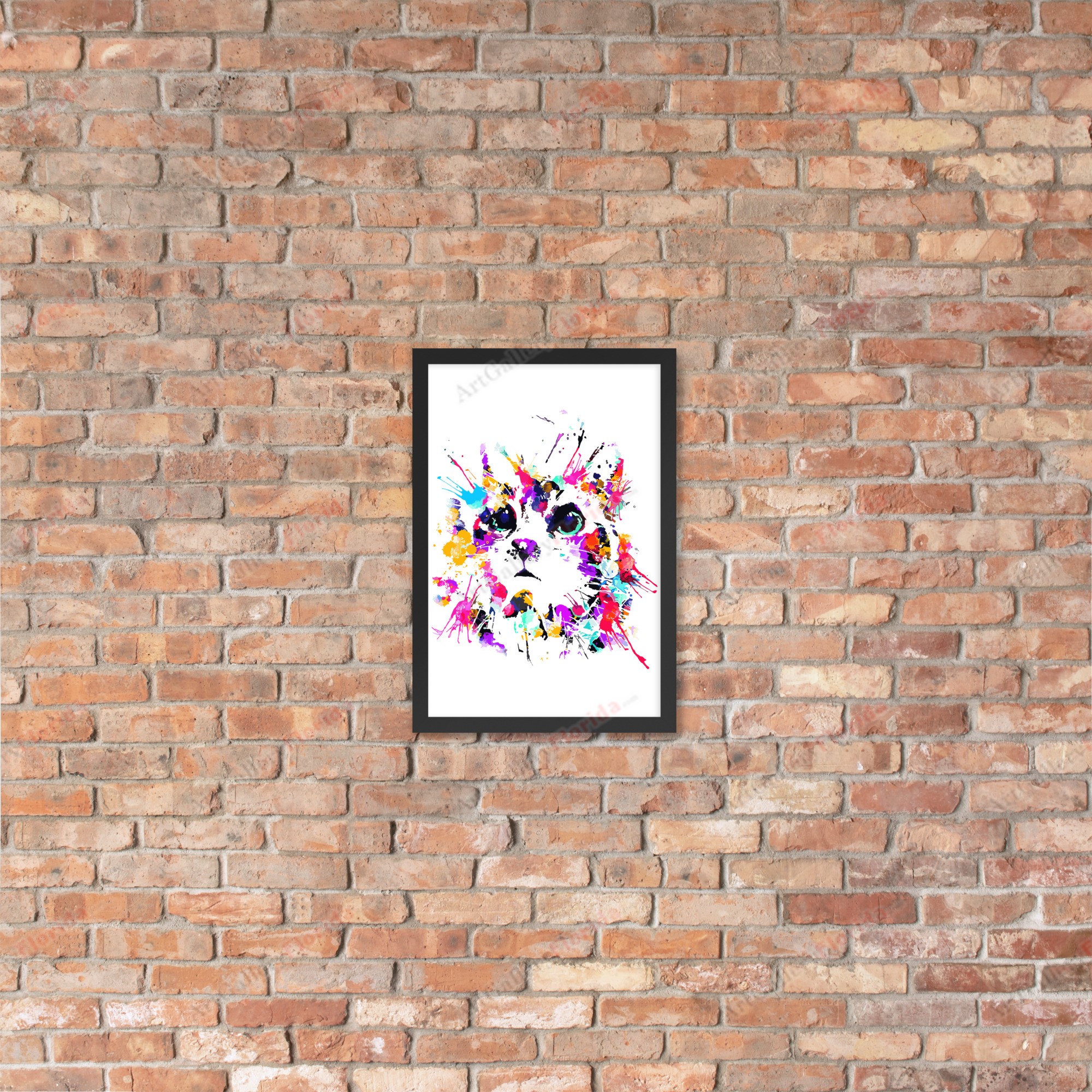 Cat in watercolor style - Framed poster - Image 9