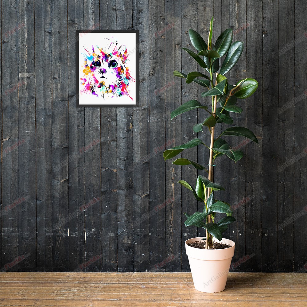 Cat in watercolor style - Framed poster - Image 12