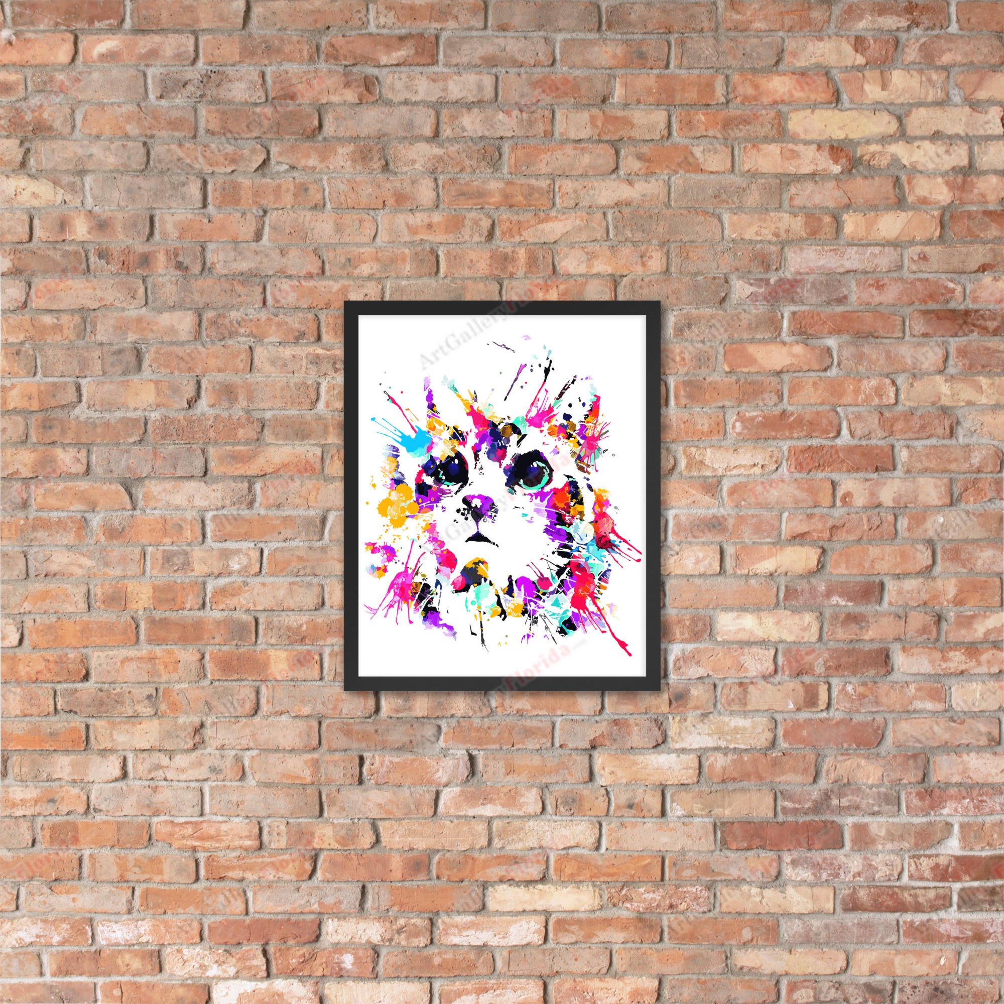 Cat in watercolor style - Framed poster - Image 13