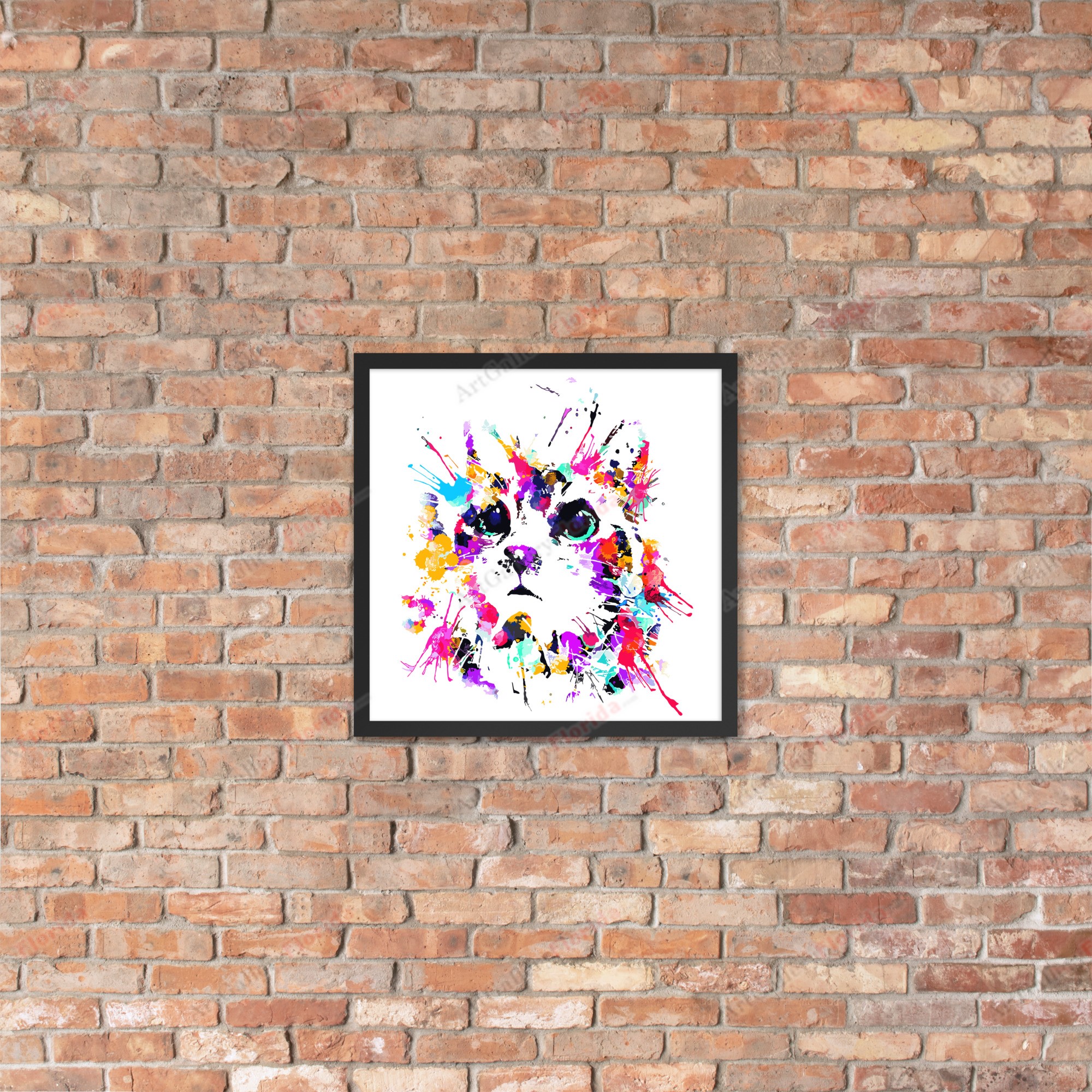 Cat in watercolor style - Framed poster - Image 17