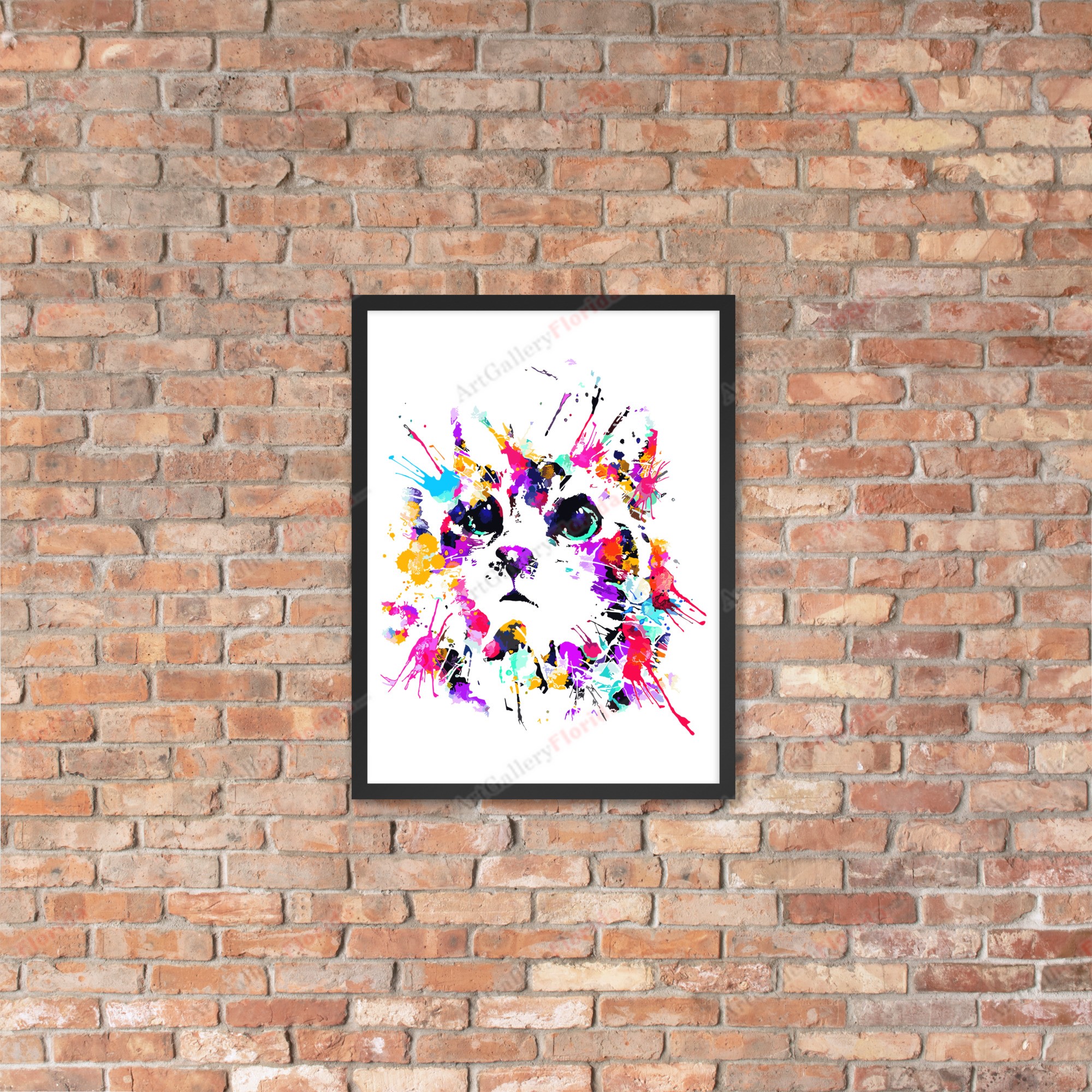 Cat in watercolor style - Framed poster - Image 20