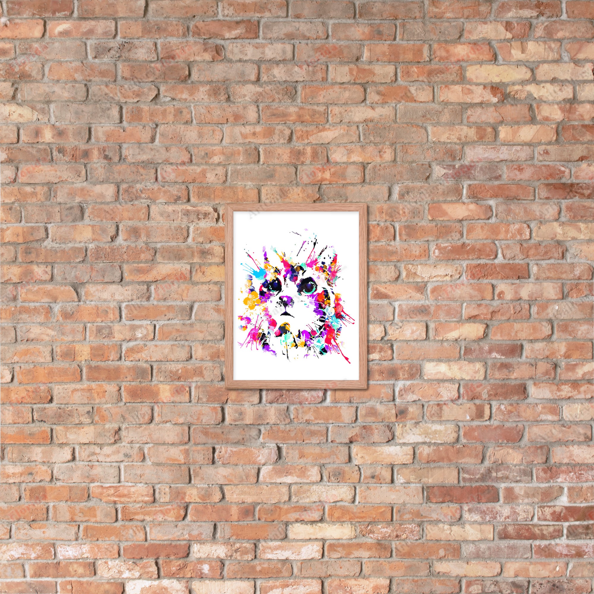 Cat in watercolor style - Framed poster - Image 28