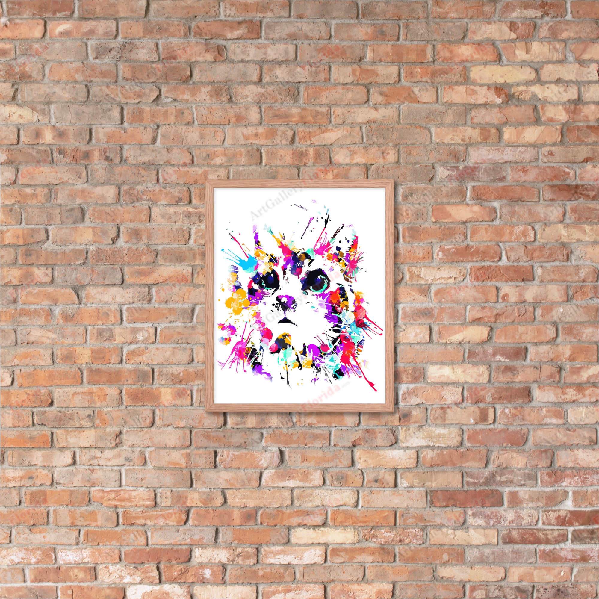 Cat in watercolor style - Framed poster - Image 36