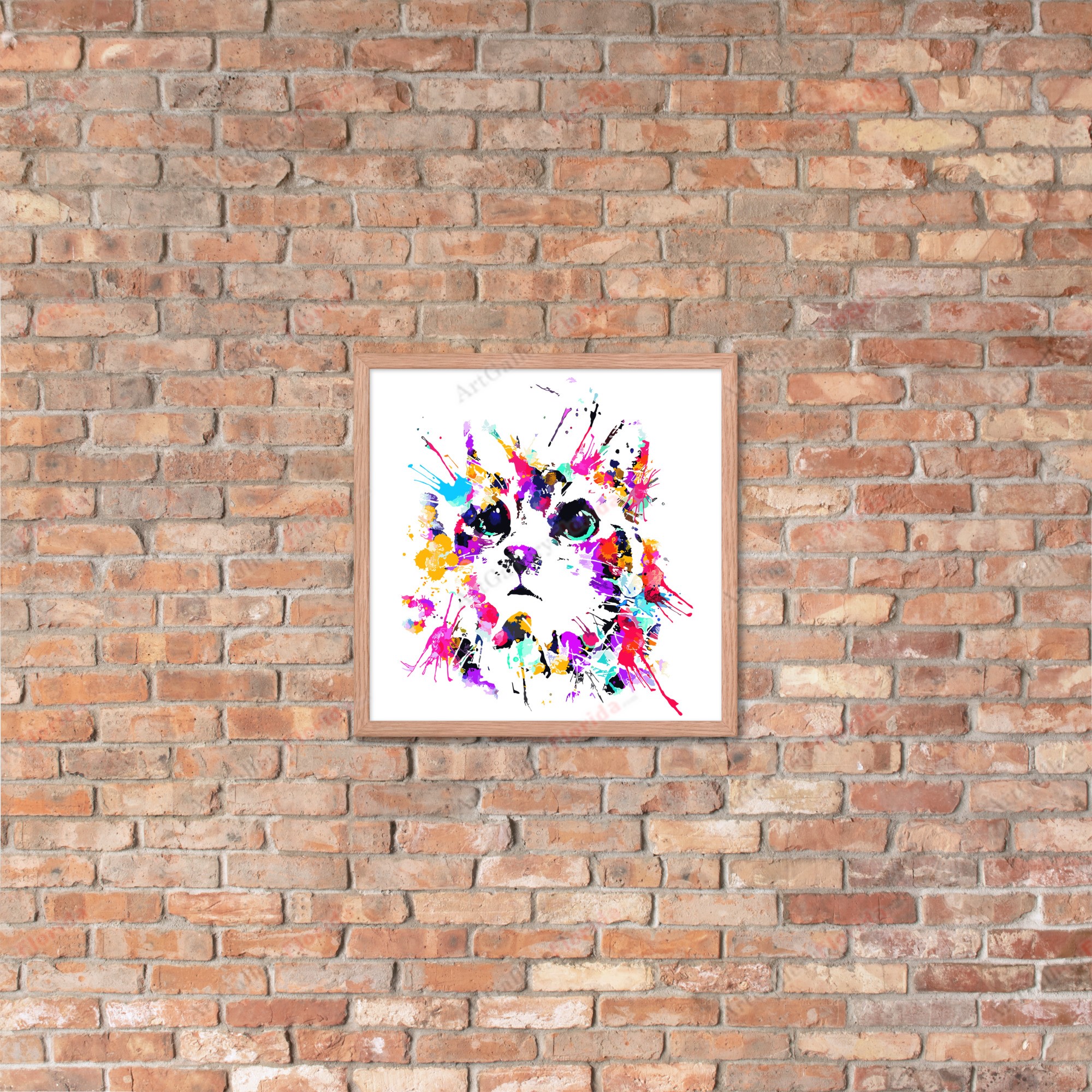 Cat in watercolor style - Framed poster - Image 40