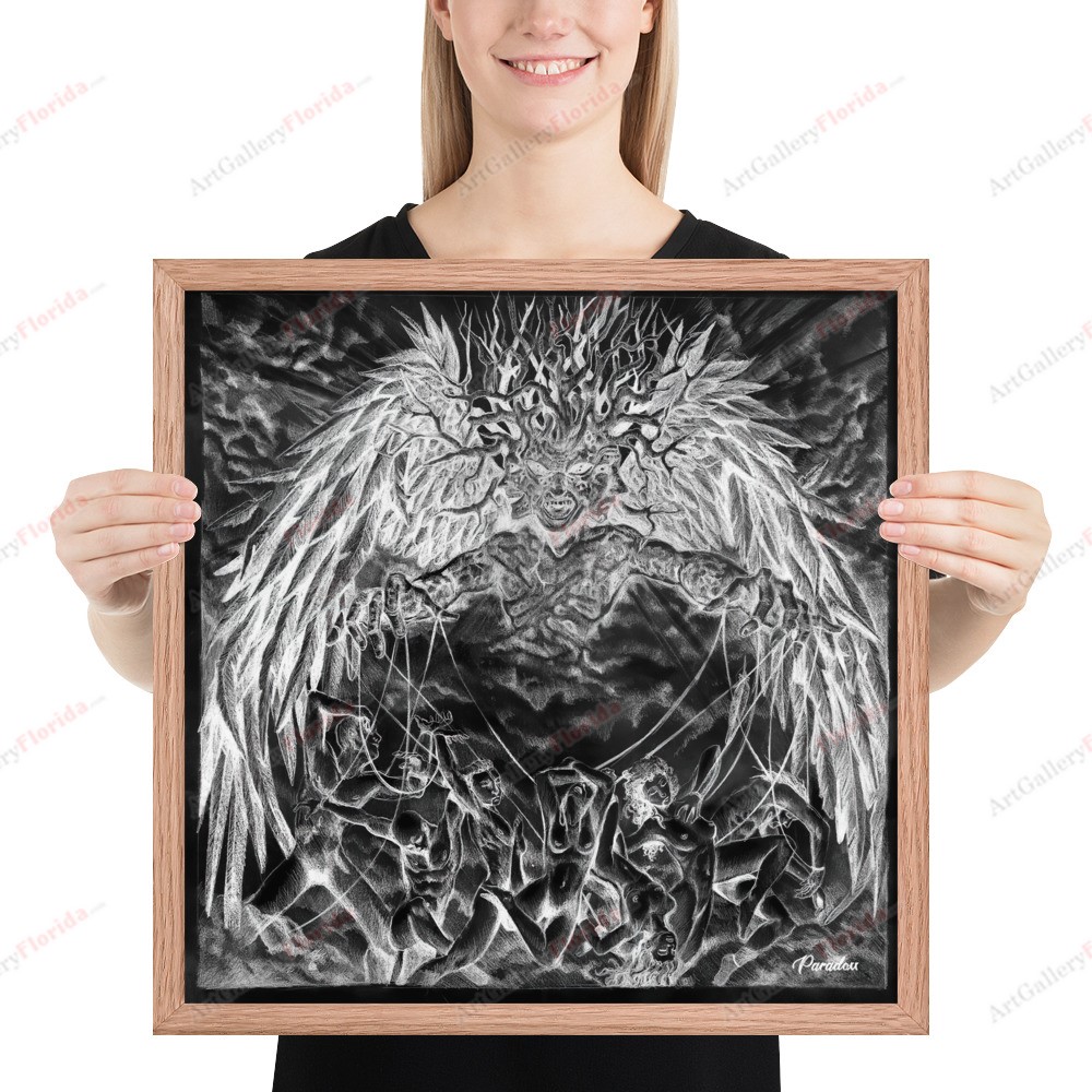 Painful manipulation / charcoal and pencil style - Framed poster - Image 8