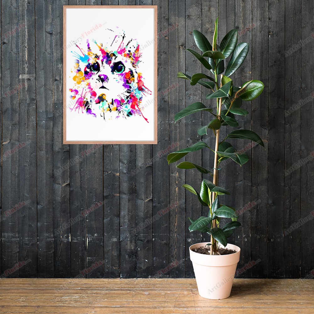 Cat in watercolor style - Framed poster - Image 47