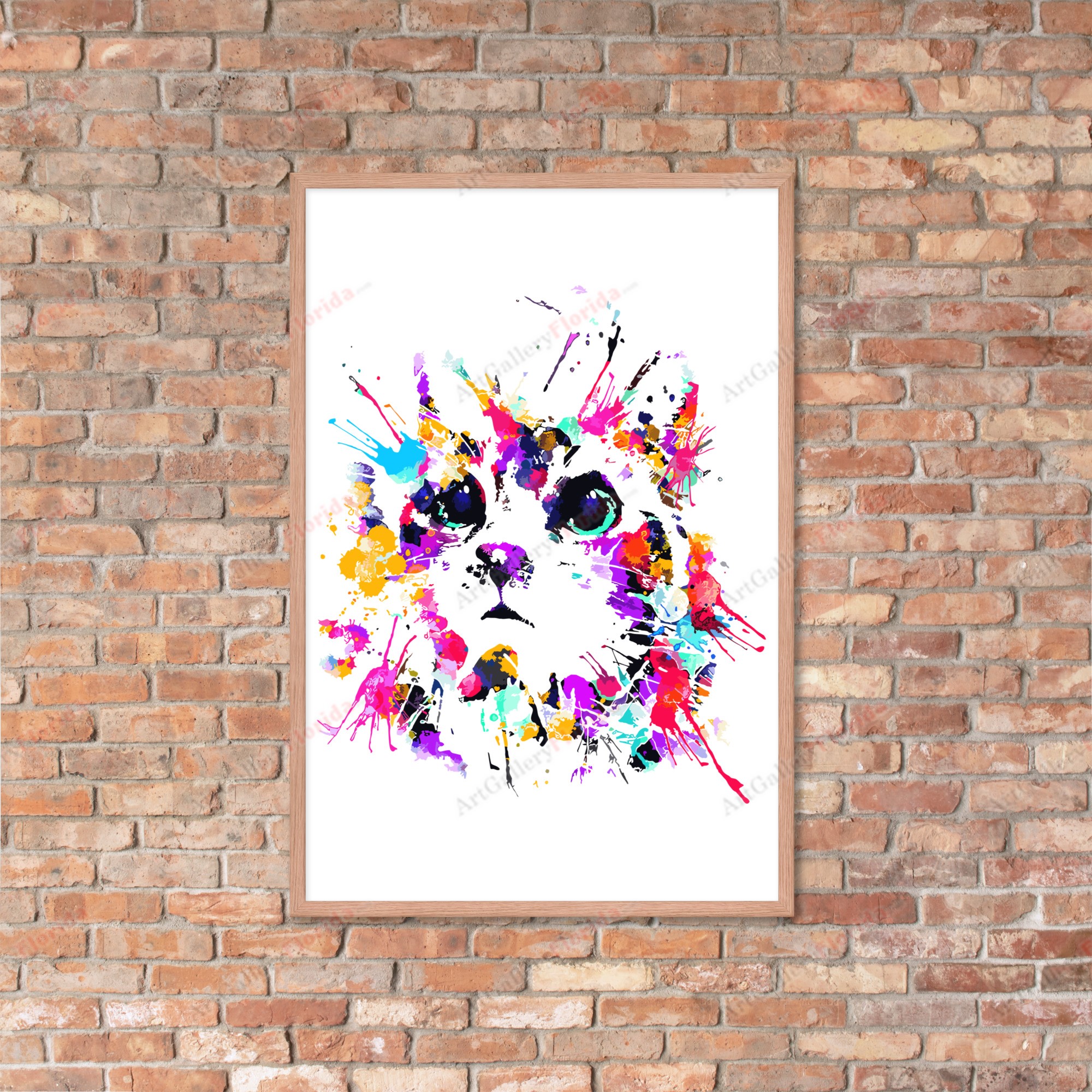 Cat in watercolor style - Framed poster - Image 48
