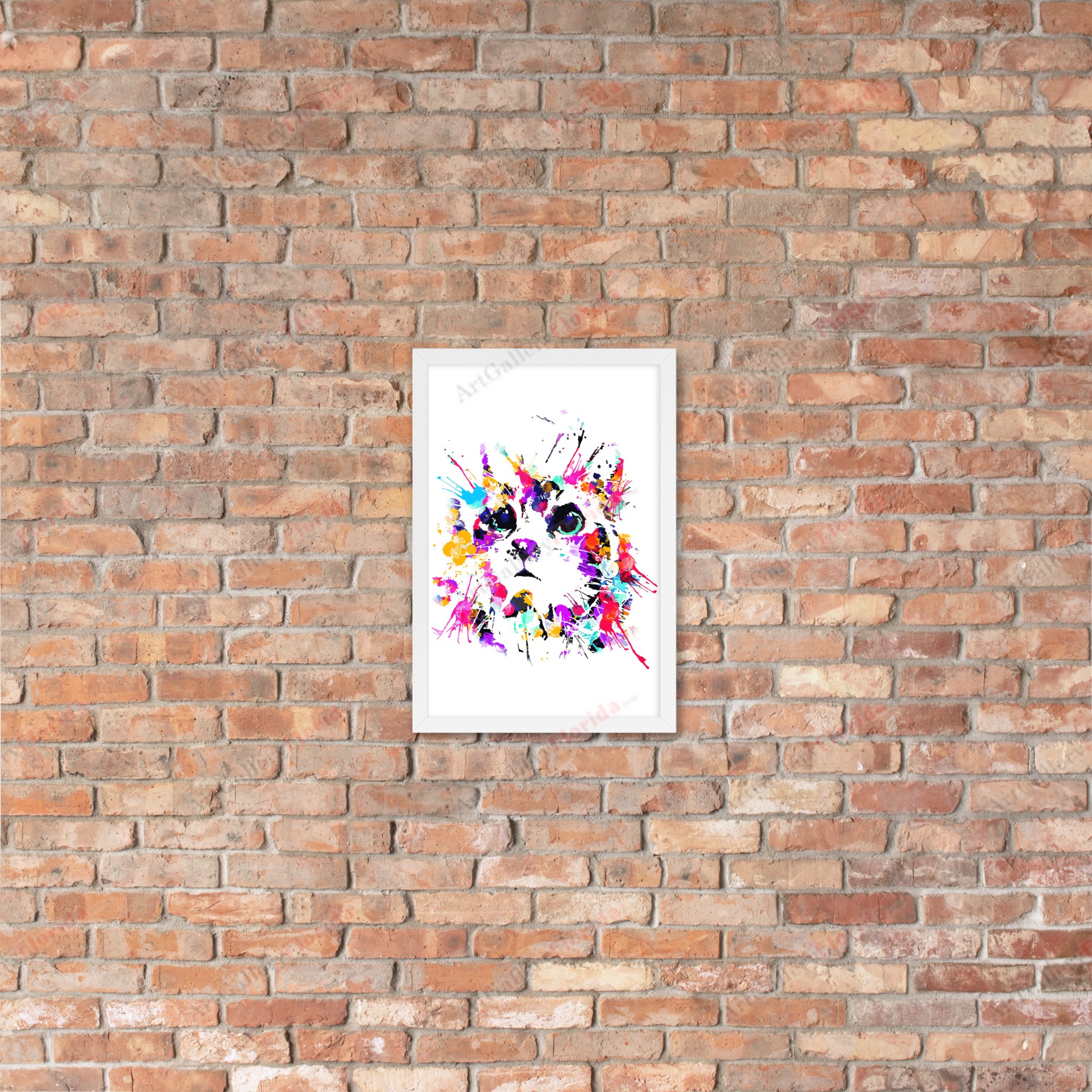 Cat in watercolor style - Framed poster - Image 56