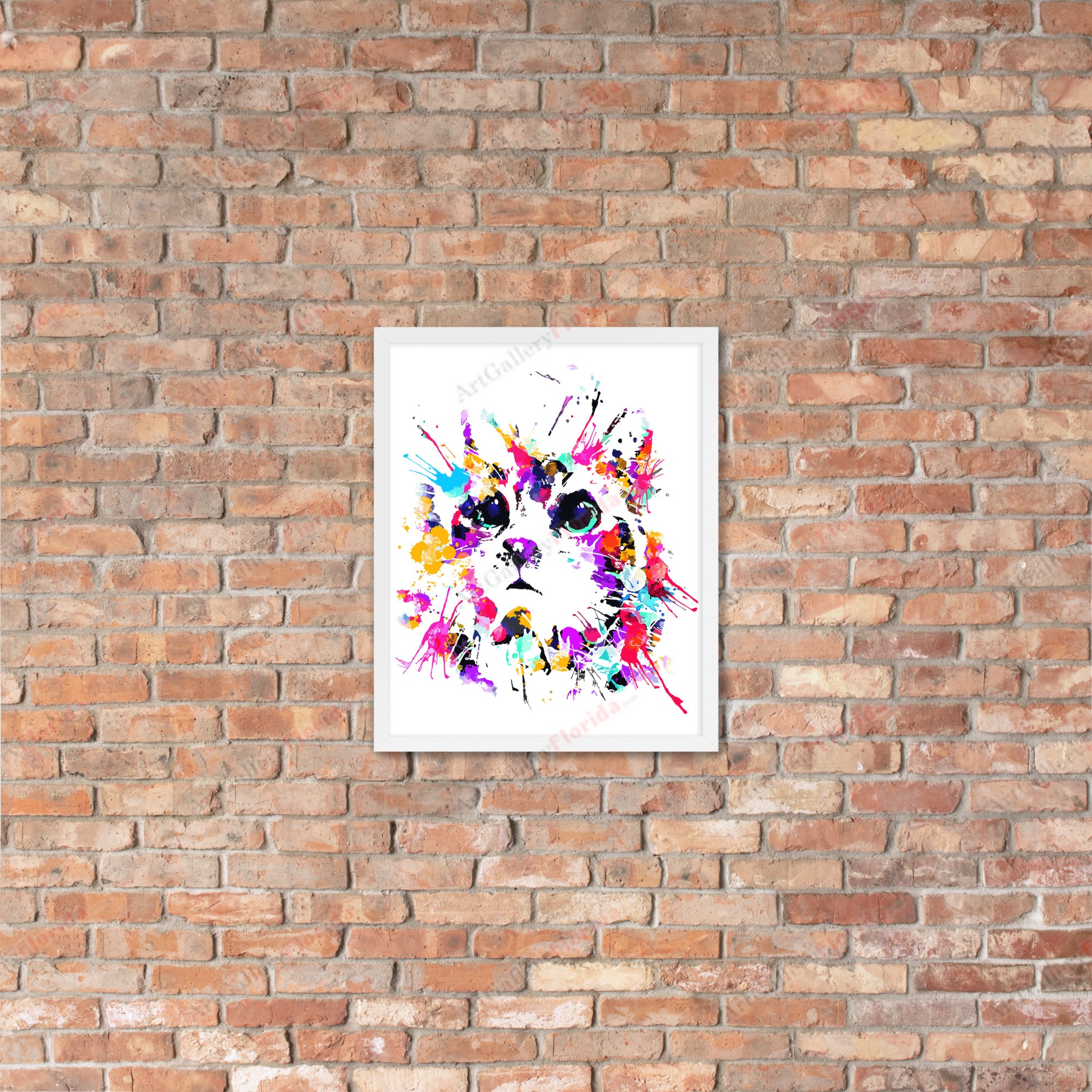 Cat in watercolor style - Framed poster - Image 60