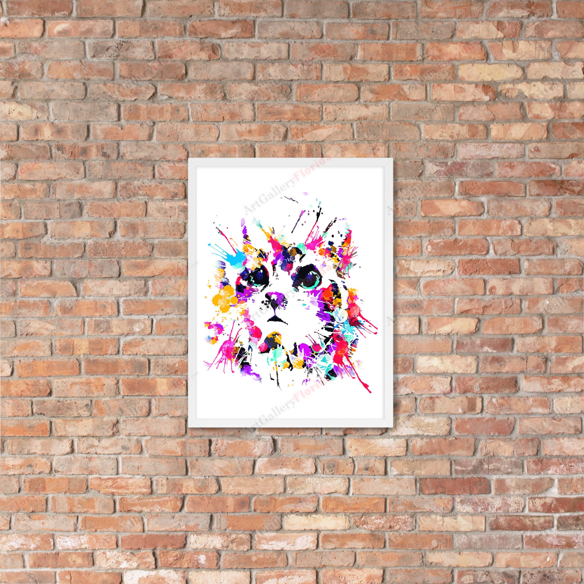 Cat in watercolor style - Framed poster - Image 68