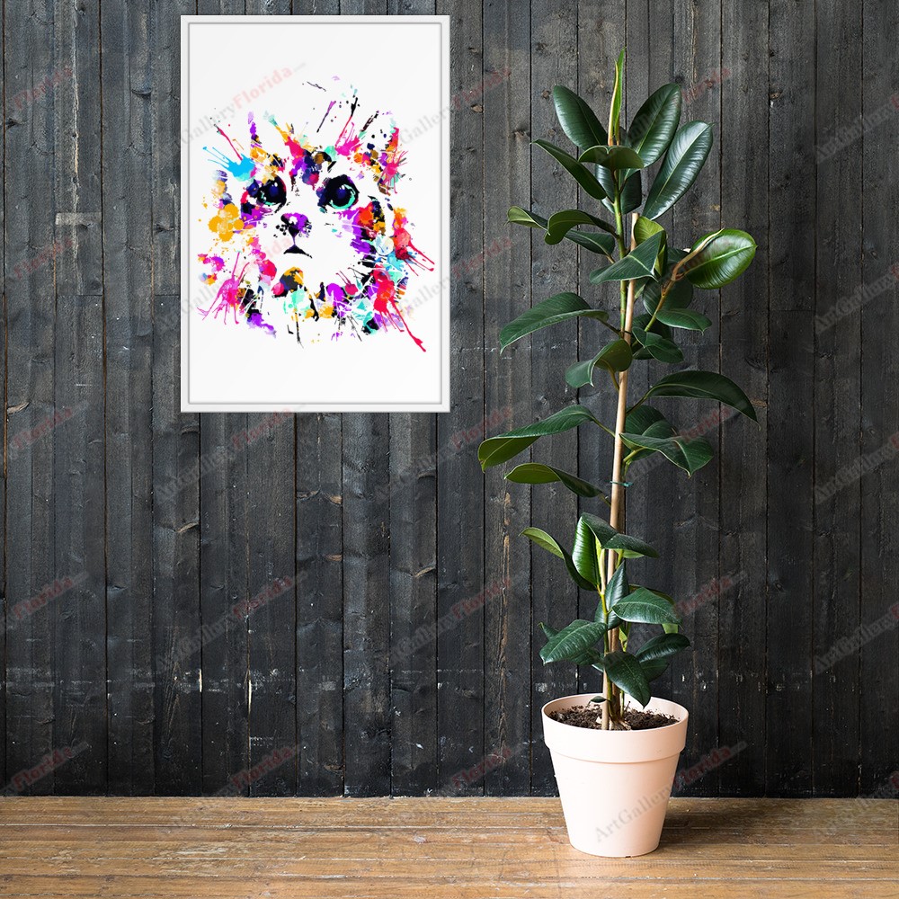 Cat in watercolor style - Framed poster - Image 71