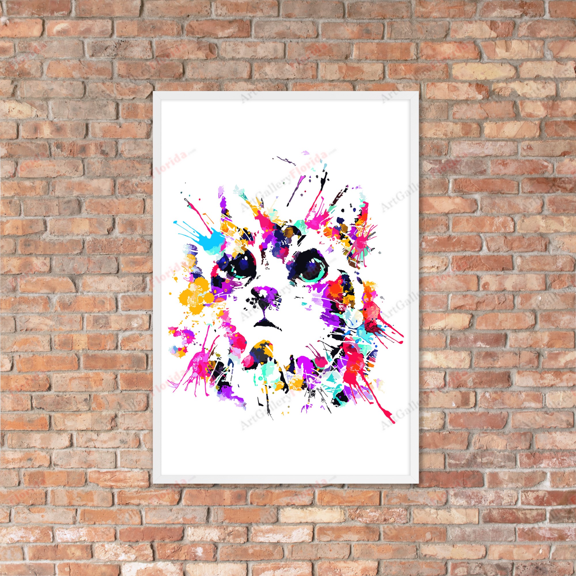 Cat in watercolor style - Framed poster - Image 72