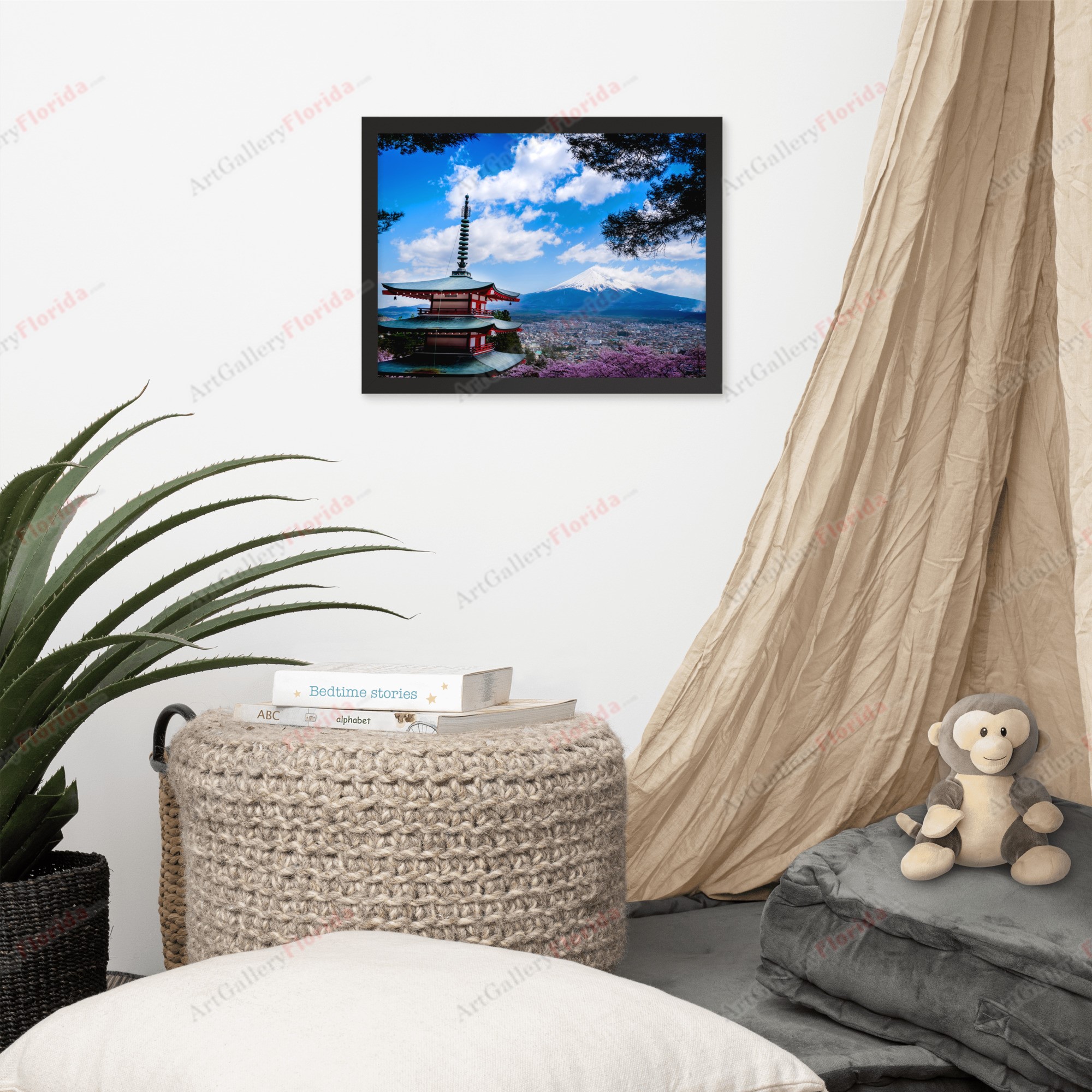 Cherry blossoms in front of Mount Fuji, Tokyo / Photo - Framed photo paper poster - Image 3