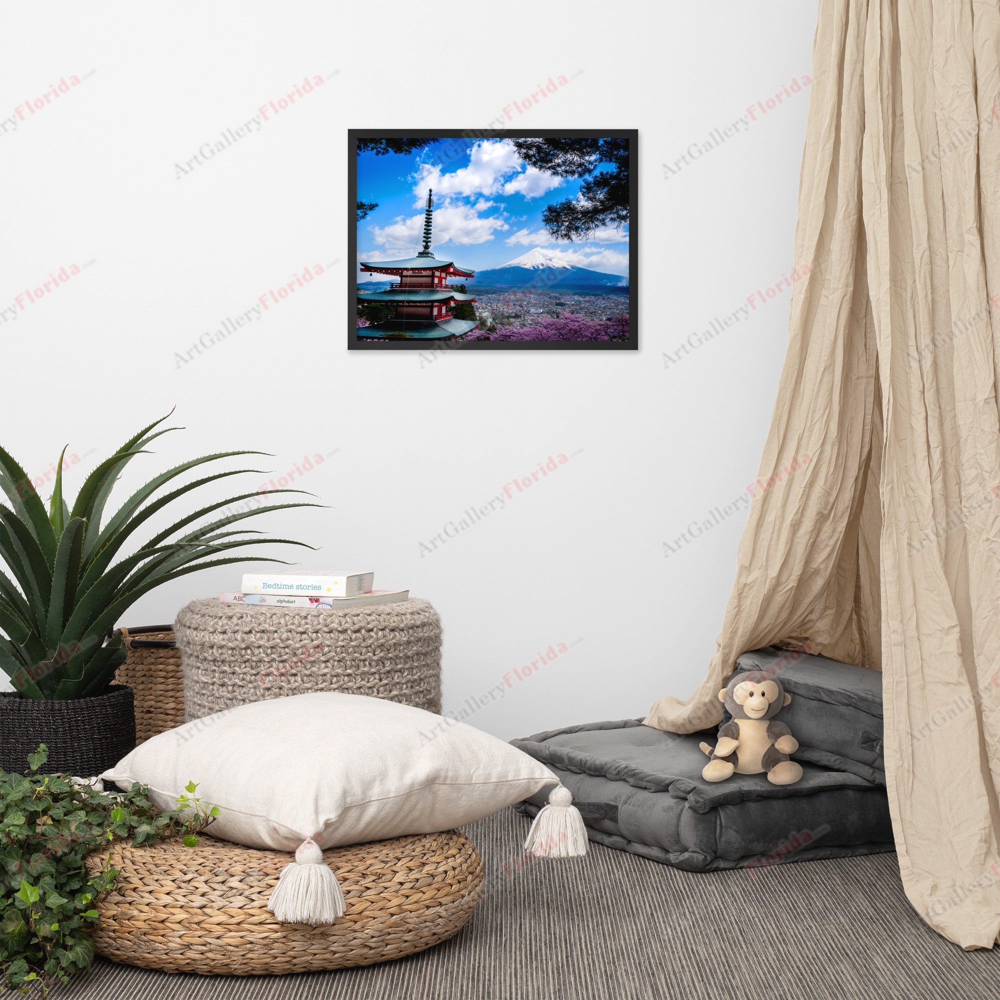 Cherry blossoms in front of Mount Fuji, Tokyo / Photo - Framed photo paper poster - Image 4