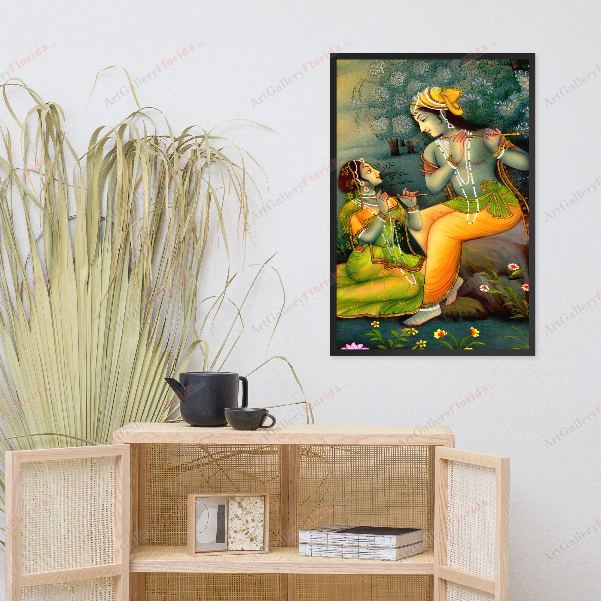 God Lord Krishna - Framed poster