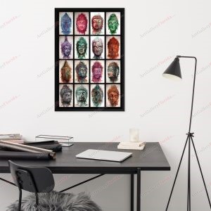 The Buddha Faces - Framed poster